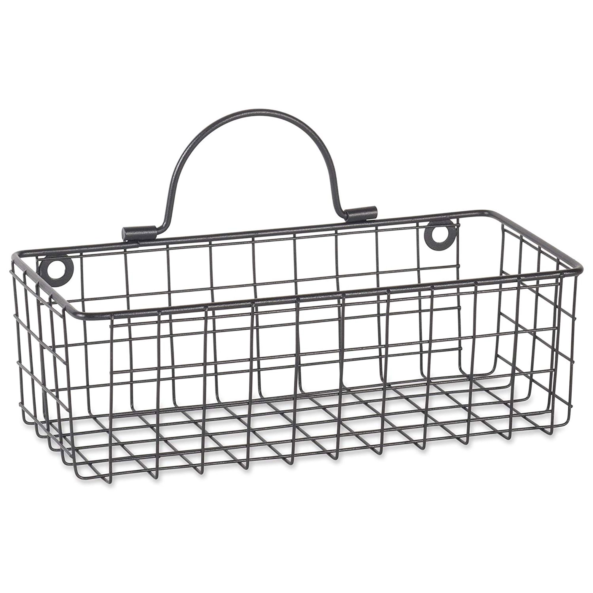 DII Farmhouse Vintage Décor, Wire Wall Basket, Assorted, Gray, 2 Piece