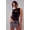 Black, variant on Black Velvet Cut out Sleeveless Bodysuit