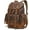 Coffee With Yellowish Brown Leather, variant on Vintage Canvas & Leather Backpack: Spacious Durable Rucksack for Men & Women, Travel, Hiking (Military Green with Dark Brown Leather)