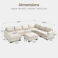thumbnail image 2 of HONBAY 128.1" Modular Sectional Sleeper Sofa Bed Couch Corduroy U Shape with Storage Ottomans for Living Room, Beige, 2 of 11