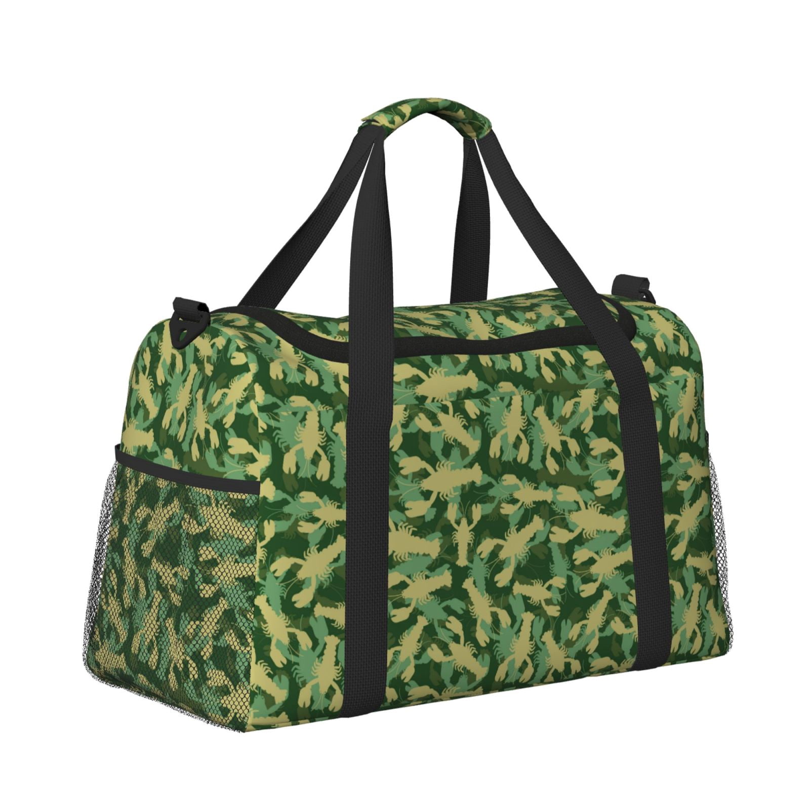 Fuzoiu Crayfish Army Print Travel Duffle Bag,Carry On Tote Bags,Duffel Bag,Sport Gym Bag, Hospital Bag for Labor and Delivery, Overnight Bag,Luggage Bag