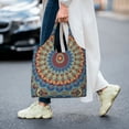 thumbnail image 5 of Wukai Round Mandala Sturdy and Stylish Reusable Canvas Tote Bag: Eco-Friendly, Heavy-Duty Grocery Shopping Bag with Reinforced Handles, 5 of 7