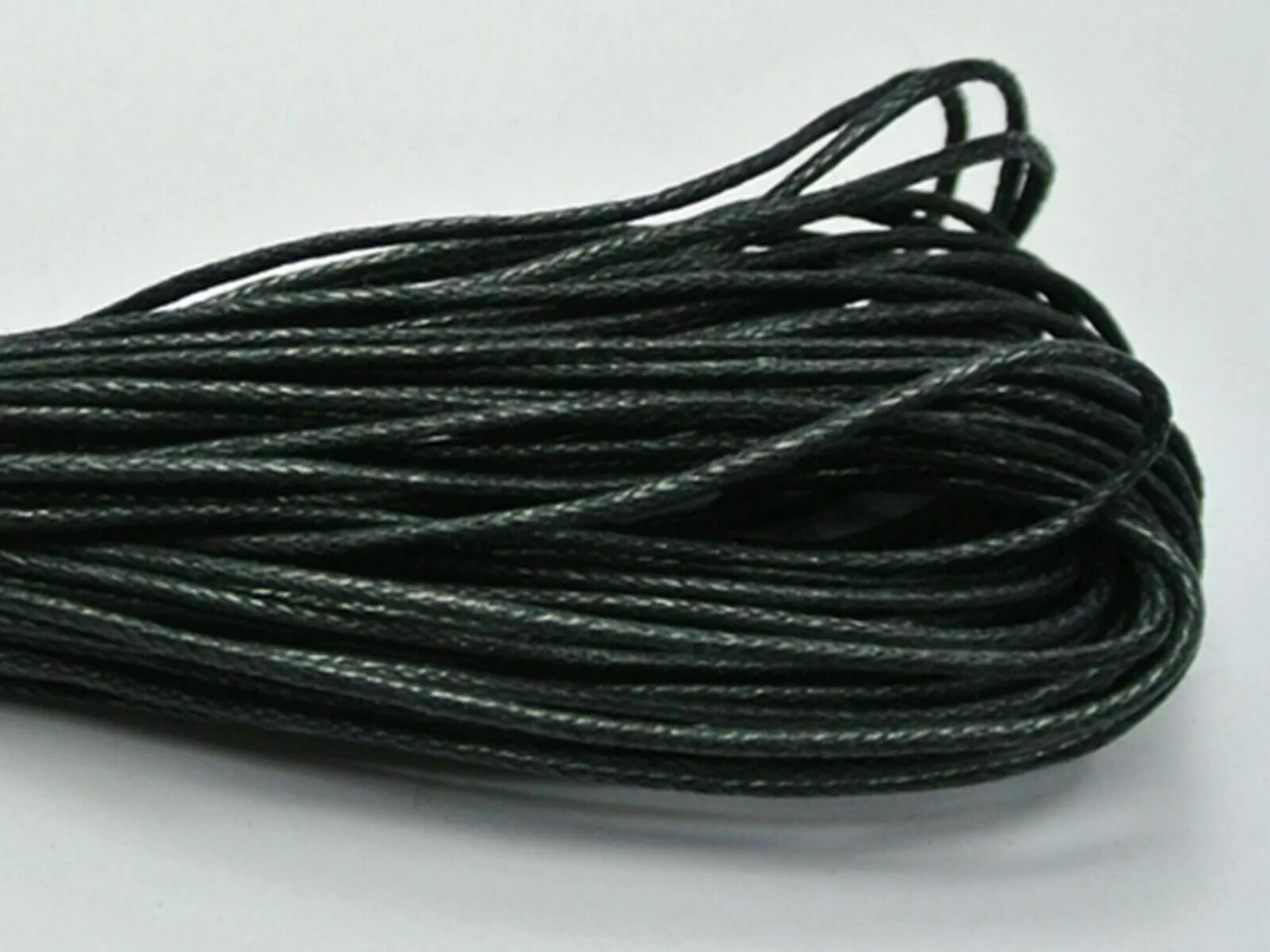 U8MO 500 Meters Black Waxed Cotton Beading Cord 1mm for Bracelet Necklace