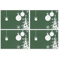 thumbnail image 1 of Merry Christmas Green Tree Linen Placemats Set Of 4 Anti-slip Dining Table Mats 12 X 18 Inch Holiday Fashions Dining Table Place Mats for Kitchen Dining Table,Kitchen Table Mats, 1 of 5