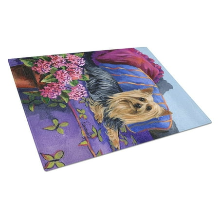 

Carolines Treasures PPP3192LCB Silky Terrier Luxurious Glass Cutting Board Large 12H x 16W multicolor