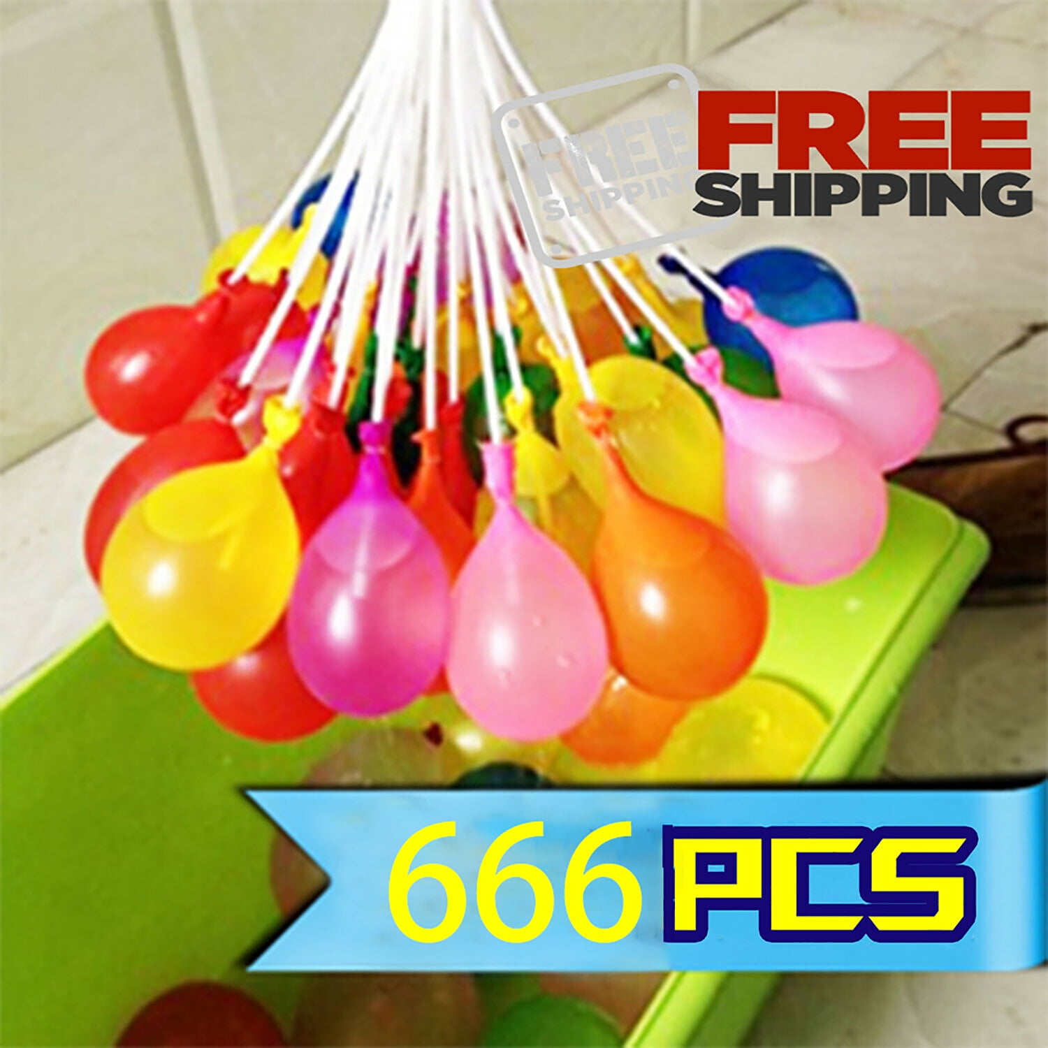 888 Self Sealing Quick Fill Water Balloons 3 Different Colors Fill in 60 Seconds 