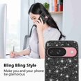 thumbnail image 5 of Decase for Google Pixel 10 /10 Pro Case, Shockproof Glitter Bling Sparkly TPU and PC Silicone Shiny Girl Women Thin Protective Cover, Black, 5 of 7
