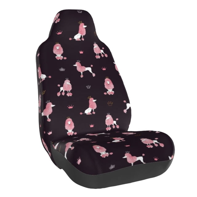 Lsque Poodle Dog Pattern Car Seat Covers for Front Seats , Waterproof Seat Covers for Cars, Sporty Front Seat Covers,Car Seat Cover Protector Front Seats