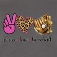 thumbnail image 2 of Peace Love Baseball Sports Ladies Racerback Tank Top, Dark Grey, Medium, 2 of 5