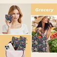 thumbnail image 6 of 5 Pack Foldable Shopping Bag,Day Of the Dead Halloween Pattern Reusable Grocery Bags with Pockets,Large Reusable Tote Bags with Handles Waterproof & Lightweight, 6 of 6