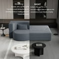 thumbnail image 5 of Aukfa 2-in-1 Convertible Couch Bed with 2 Pillows, Folding Floor Couch, 15" Full Size Bed Mattress, Memory Foam Sleeper Sofa Bed, Gray, 5 of 8