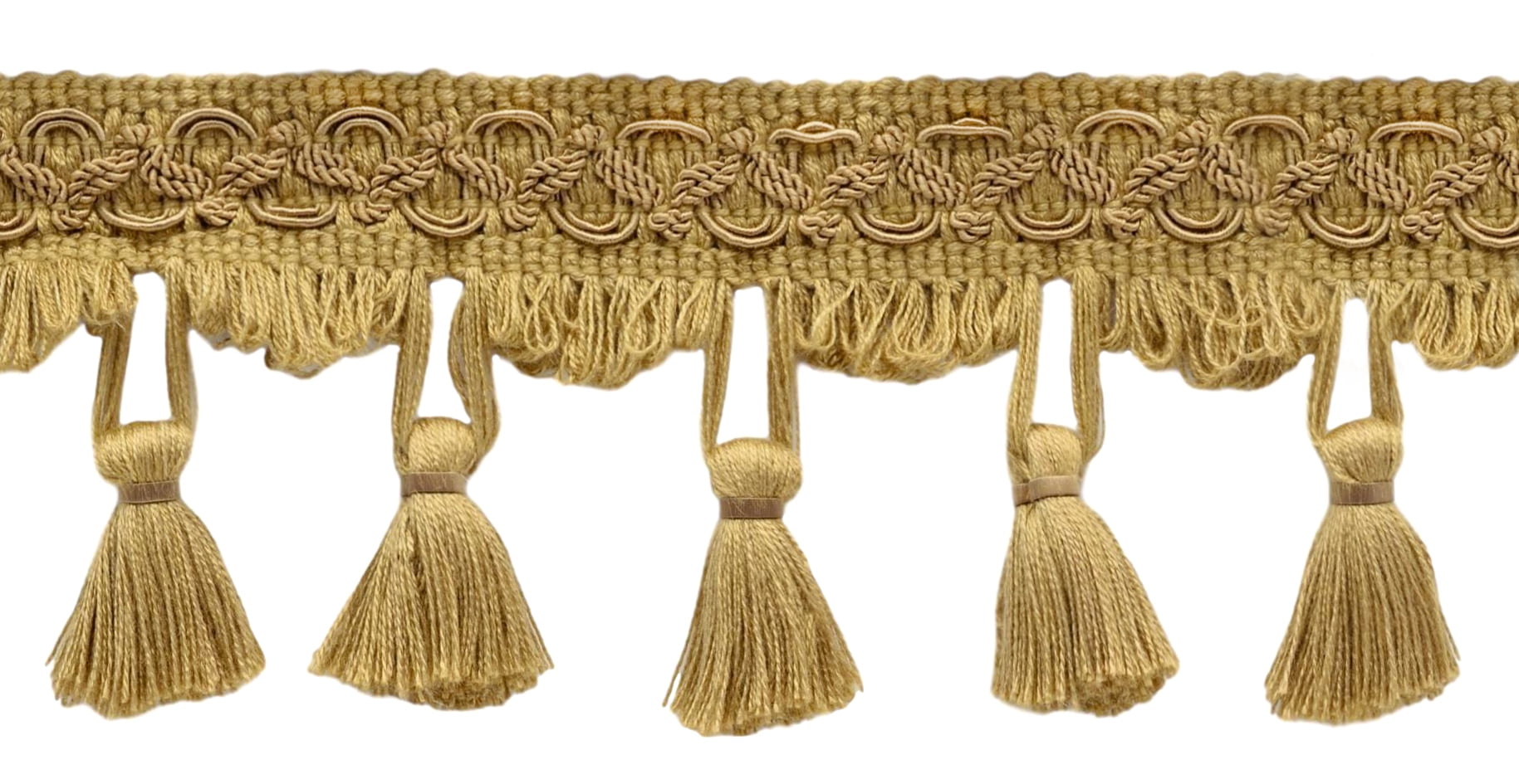 6 Yard Value Pack 2.5 Inch Camel Gold Tassel Fringe TrimBasic Trim