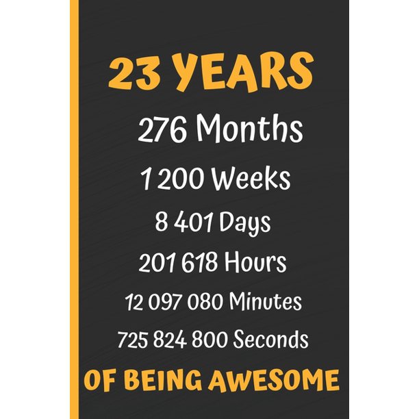 23 Years Of Being Awesome : 23Rd Birthday Journal/ Diary/23Th Birthday Gift  Notebook 23 Year Old Birthday Gift Women Men Turning 23/ Gift For Him Her  Wife Husband Friend/Family Gift Idea /Unique 23 Years Of Being Awesome : 23Rd Birthday Journal/ Diary/23Th Birthday Gift  Notebook 23 Year Old Birthday Gift Women Men Turning 23/ Gift For Him Her  Wife Husband Friend/Family Gift Idea /Unique