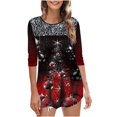 thumbnail image 1 of Pompotops T-Shirt Décontracté à Manches Longues pour Femmes, Col Rond, Imprimé de Noël, Blouse Pull, 1 of 6