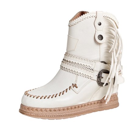 

Boots for Women Shoes Flat Heel Casual Retro Tassel Solid Color Pointed Zip Belt Buckle Knight Ankle Boots