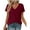 Wine Red, variant on PRETTYGARDEN Women's V Neck T Shirts Summer Short Sleeve Spring Going Out Tops Casual Loose Fit Basic Tees Beach Clothes
