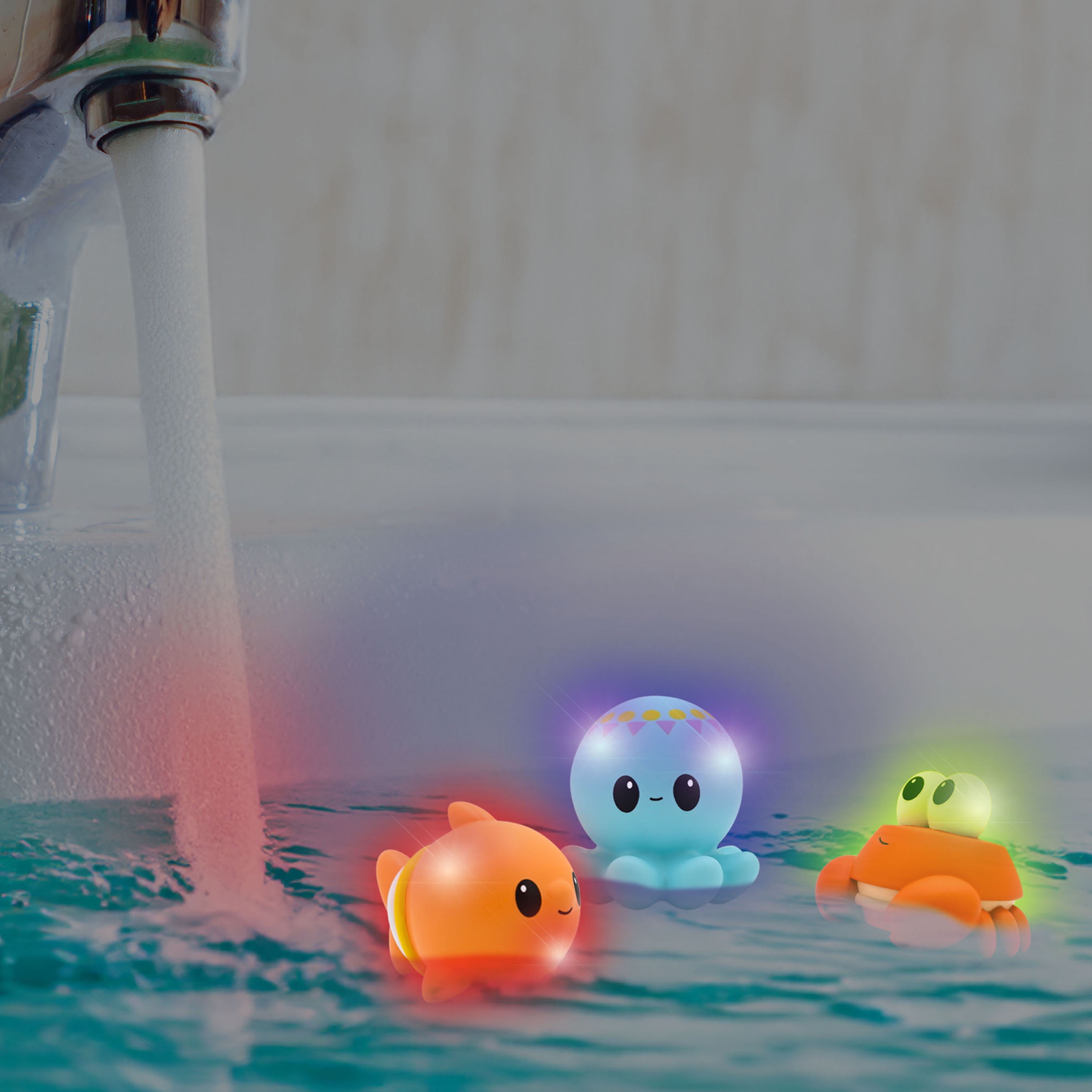 Hopscotch Lane Light up Bath Floats - 5 Count Sea Creature
