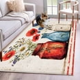 thumbnail image 3 of Butterfly Flowers in Vase Area&nbsp;Rug 3x5ft Spring Floral Retro Texture Non-Slip&nbsp;Washable Square&nbsp;Rugs Soft Felt Indoor Floor Mat for Bedroom Kitchen Living Room Bathroom, 3 of 9