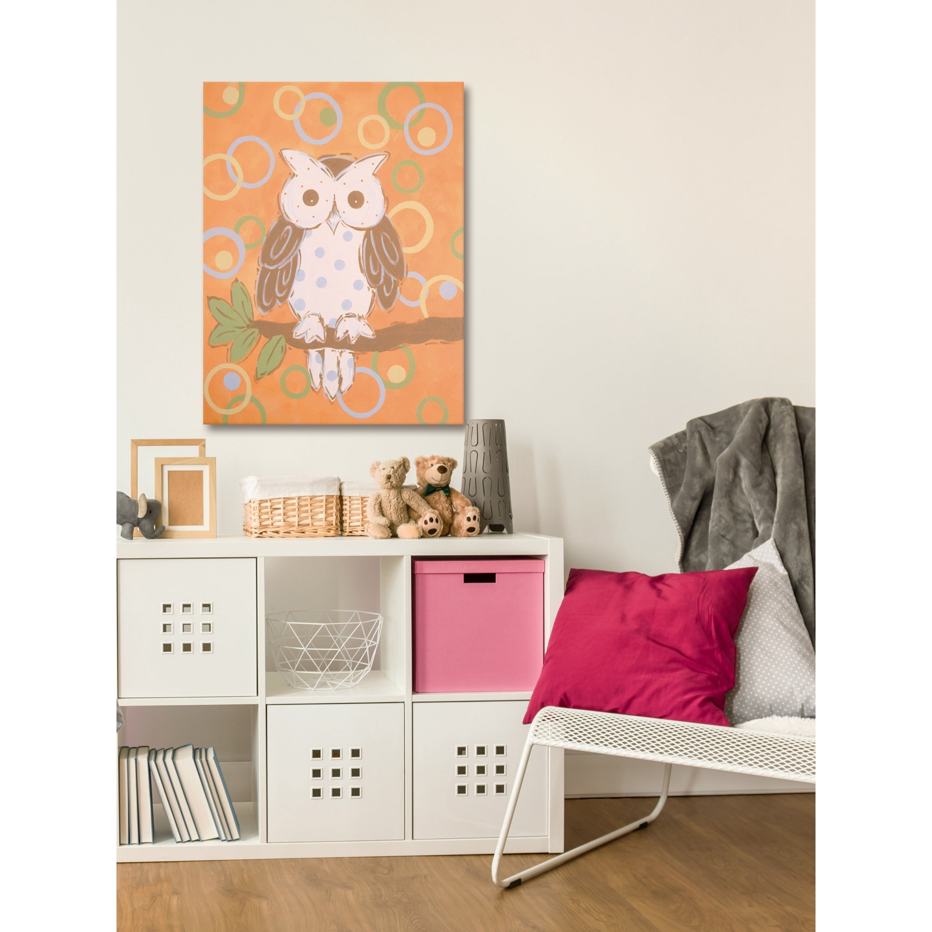 Marmont Hill "Whimsy Owl" by Reesa Qualia Painting Print on Wrapped Canvas