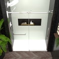 thumbnail image 2 of Little Tulip 56-60" W × 76" H Shower Door, Sliding Frameless Glass Door with Towel Bar for Bathroom, 5/16" SGCC Clear Tempered Glass, Chrome, 2 of 12