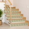 thumbnail image 4 of Mi Alma Light Green Yellow Vintage Flower Peel & Stick Vinyl Backsplash Tiles 5x5, 24 pcs, 4 of 11
