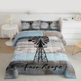 thumbnail image 2 of Homewish Wooden Plank Teens Full Size Comforter Sets, Grey Blue Lake House Cabin Bedding Comforter Set, Rustic Farmhouse Reversible Bedding Sets, Lightweight Room Decor, 3pcs, 2 of 8