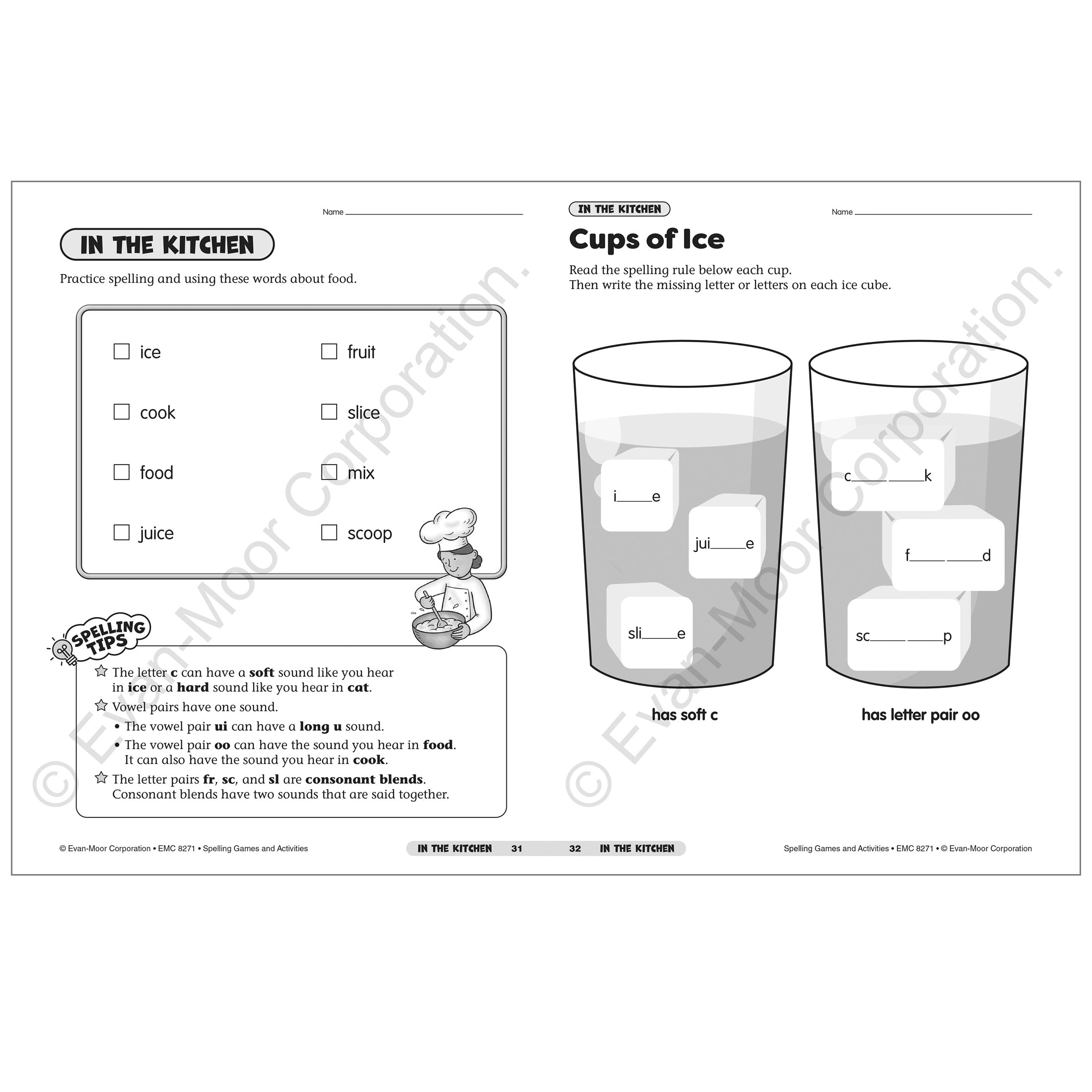 Evan-Moor Spelling Games and Activities, Grade 1 Teacher Resource