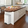 thumbnail image 2 of Kitchen Trash Can, Stainless Steel Garbage Can with Soft-Close Lid, Removable Inner Bucket & Wide Foot Pedal, Rectangular Space Saving Trash Bin for Home, Office, Bathroom, 2 of 7