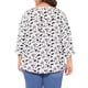 thumbnail image 3 of Blusa de gasa de mujer plus size Agnes Orinda, con cuello en V, manga 3/4, estilo casual de verano, talla 3X, color blanco, 3 of 5