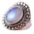 thumbnail image 3 of Navya Craft Rainbow Moonstone Oval 925 Sterling Silver Handmade Women Statement Ring Size 12.5, 3 of 4