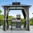 thumbnail image 2 of 8FT x 8FT Double Roof BBQ Grill Gazebo with Grey Polycarbonate for Outdoor Use, 2 of 8