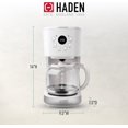 thumbnail image 4 of Haden 75061 Heritage Innovative 12 Cup Capacity Programmable Vintage Retro Home Countertop Coffee Maker Machine with Glass Carafe, Ivory White, 4 of 8