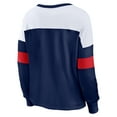thumbnail image 3 of Women's Fanatics Navy/White Boston Red Sox Even Match Lace-Up Long Sleeve V-Neck T-Shirt, 3 of 5