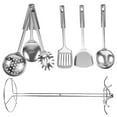 thumbnail image 4 of Raindrops 6Pcs Kitchen Utensils Set Stainless Steel With 34.1in Colander For Restaurant Use, 4 of 8