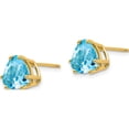 thumbnail image 2 of 14K Yellow Gold 8mm Trillion Blue Topaz Earrings (9 X 9) Made In United States xe96bt, 2 of 5