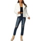thumbnail image 2 of Abrigo Corto de Piel Sintética para Mujeres Moda Invierno Chaqueta Abierta Solapa Notch Manga Larga Abrigo Esponjoso L Blanco, 2 of 7