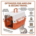 thumbnail image 5 of Freepet Hard-Sided Pet Carrier for Cats and Small Dogs, 20 inch, White/Orange, 5 of 5