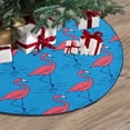 thumbnail image 3 of FMSHPON Flamingo on Blue Xmas Christmas Tree Skirt Stand Mat for Holiday Party Decoration Indoor Outdoor 48 inches, 3 of 3