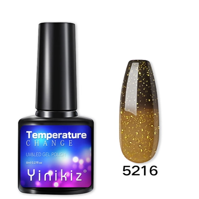 Xihbxyly dia del primer ministro Pegamento para uñas en fototerapia en gradiente cambia de temperatura, herramienta para pegar esmaltes de uñas 8 ml