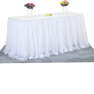 Adeeing Pink Tulle Table Skirt 6Ft 5-Layer Tutu Table Skirt for