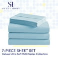 thumbnail image 2 of Sweet Home Collection 1500 Series 7 Piece Ultra Soft Microfiber Sheet Set, Split King, Aqua, 2 of 5