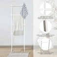 thumbnail image 5 of Hofitlead 4-Layer Modern Blanket Ladder Shelf,Wooden Wall Leaning Decorative Blanket and Quilt Organizer,White, 5 of 8