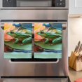 thumbnail image 4 of 1 Pack Summer Lotus Kitchen Towels Flowers Frogs Dragonflies Animal Decorative Dish Towel Sets Absorbent Quick Dry Hand Cloths Tea Towels for Cooking Baking Farmhouse Gifts 18x28in, 4 of 9