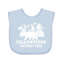Inktastic Yellowstone National Park with Bear Mountains and Trees Boys or Girls Baby Bib