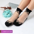 thumbnail image 5 of Sexy fishnet Women Lace Ruffle Soft Comfy Sheer Silk Elastic Mesh Knit Frill Trim Transparent Ankle funny socks 1pair=2pcs 2205, 5 of 7