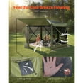 thumbnail image 5 of Olurrisa Pop up Gazebo Screen Tent, 12 x 12 ft Large 6-Sided Camping Canopy Tent with Removable Top & Carry Bag, Screen House Sun Shelter for 8-10 Persons Backyard Patio, Green, 5 of 8