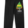 thumbnail image 2 of Elf Raised By Elves Men's Black Sleep Pajama Pants-Large, 2 of 7