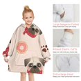 thumbnail image 6 of Pug and Donut Blanket Hoodies for Kids 6-13YR Oversize Wearable Blanket Hoodies for Boys Girls Teens, 6 of 7