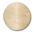 thumbnail image 2 of Unfinished Wood Etched Reindeer Cookie Shape | Paint By Line Crafts 30" / 1/4", 2 of 2