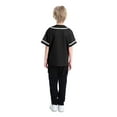 thumbnail image 5 of TOPTIE Boys Baseball Jersey, Kids Button Down Jersey T-Shirt Softball-Black White-10T, 5 of 8